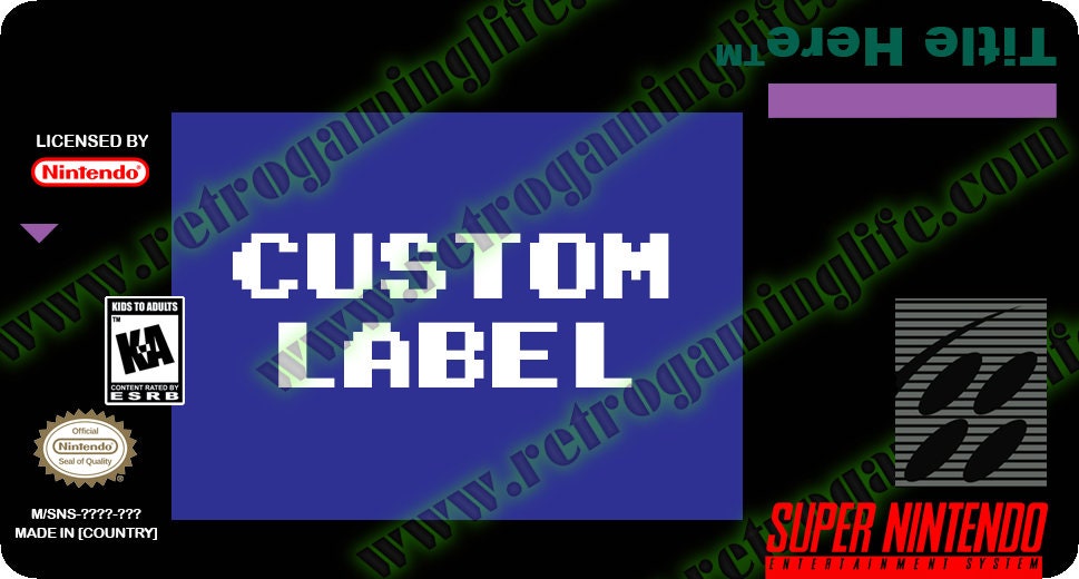 Super Nintendo Custom Label - for just $14.99! 