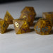 Orange Halloween Pumpkin Inked Lightning Glass Cracked Glass (And Box) Polyhedral Dice DND Set - Premium Gemstone Dice - Just $22.99! Shop now at Retro Gaming of Denver