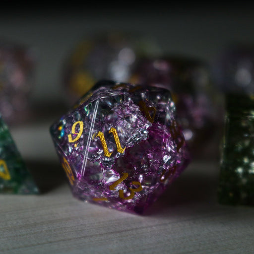 Dark Nox Forge Fire Glass (And Box) Polyhedral Dice DND Set - RPG Game DND - Premium Gemstone Dice - Just $16.99! Shop now at Retro Gaming of Denver