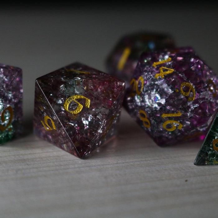 Dark Nox Forge Fire Glass (And Box) Polyhedral Dice DND Set - RPG Game DND - Premium Gemstone Dice - Just $16.99! Shop now at Retro Gaming of Denver