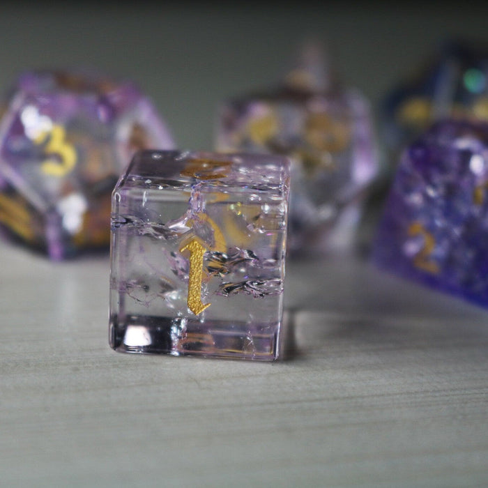 Purple Cloud Forge Fire Glass (And Box) Polyhedral Dice DND Set - RPG Game DND - Premium Gemstone Dice - Just $16.99! Shop now at Retro Gaming of Denver