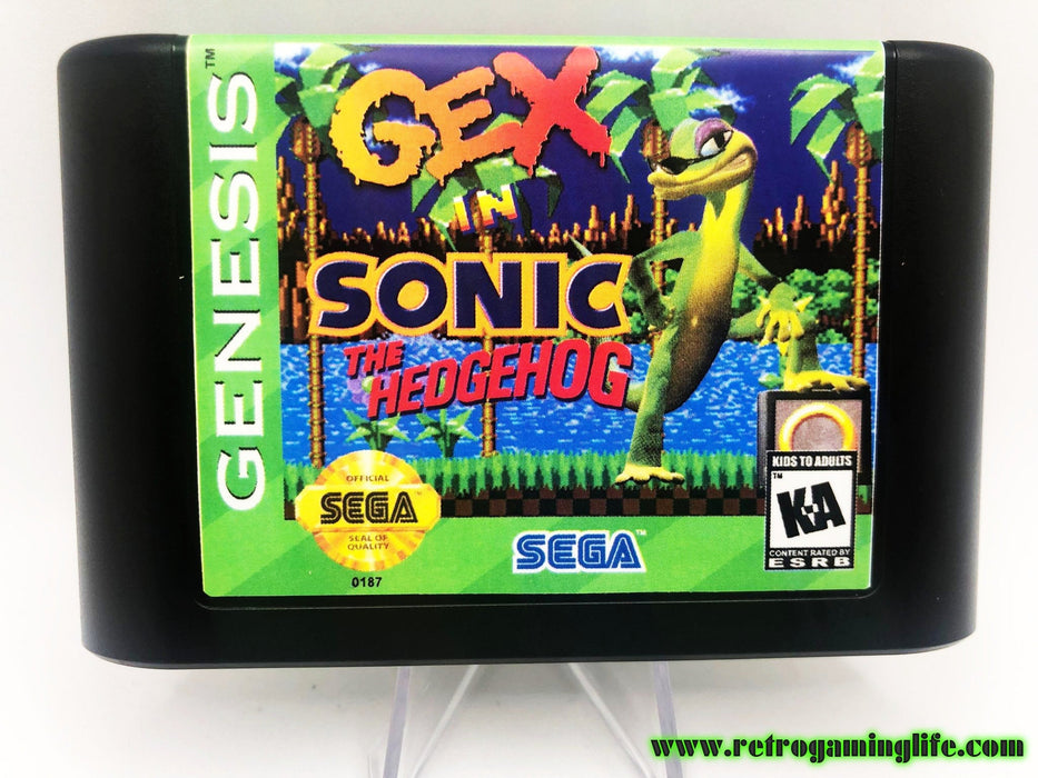 Gex the Gecko in Sonic the Hedgehog Sega Genesis Game Cart Repro - for just $19.99! 
