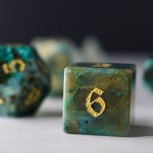 Gemstone Azurite Hand Carved Polyhedral Dice DnD Dice Set - Gift For Dnd, RPG Game DND MTG Game - Premium Gemstone Dice - Just $17.99! Shop now at Retro Gaming of Denver