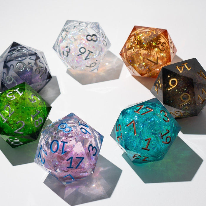 Massive Pastel Pink Baby Blue Glitter Liquid Core 95MM Chonk Handmade Resin Dice And Box - Premium Resin Chonk - Just $139.99! Shop now at Retro Gaming of Denver