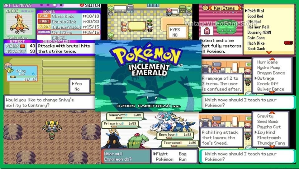 Pokemon Inclement Emerald GBA ROM Hack Video Game Cartridge Custom Gameboy Advance - for just $17.99! 