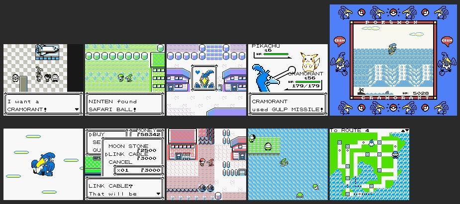 Pokemon Yellow Cramorant GBC ROM Hack Video Game Custom Gameboy Color - for just $16.99! 