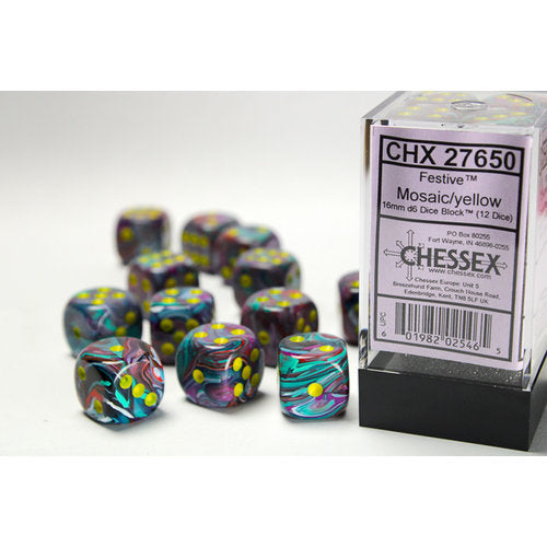 Chessex: D6 Festive DICE SET - 16MM - for just $11.98! 