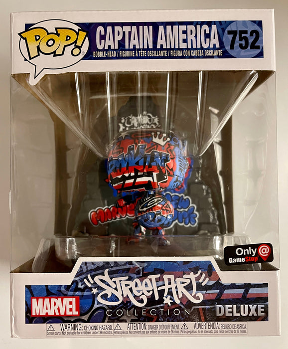 Funko Pop! Marvel Captain America #752 Street Art 2020 GameStop Exclusive Window Dmg - for just $10! 