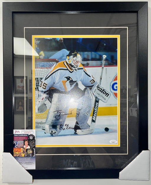 Tom Barrasso Signed Pittsburgh Penguins Matte 11x14 Photo With 1991 1992 Cup Champs Inscriptions - for just $150! 