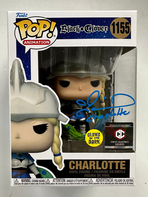 Colleen Clinkenbeard Signed Black Clover Charlotte Funko Pop! #1155 Glow Exclusive With JSA COA - for just $90! 