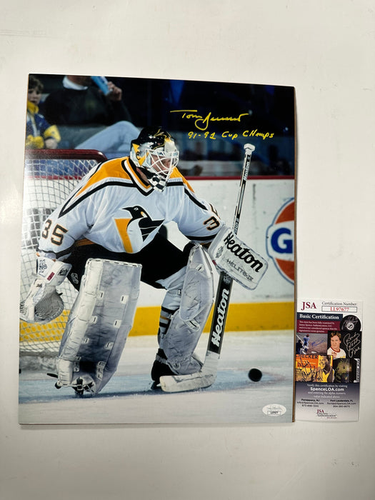 Tom Barrasso Signed Pittsburgh Penguins Matte 11x14 Photo Hockey NHL 1991 1992 - for just $100! 