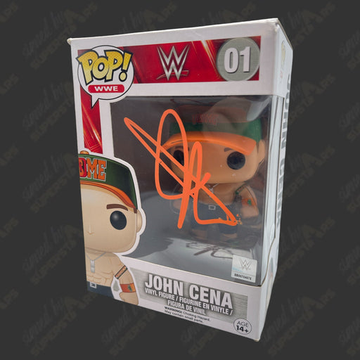 John Cena signed WWE Funko POP Figure #01 *Minor Damage* (Green Hat w/ JSA) - Premium  - Just $400! Shop now at Retro Gaming of Denver