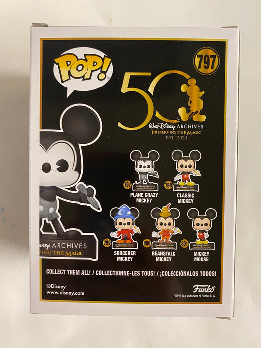Funko Pop! Mickey Mouse Archives Plane Crazy Black and White Mickey Mouse #797 Preserving the Magic 50th Anniversary - for just $12! 