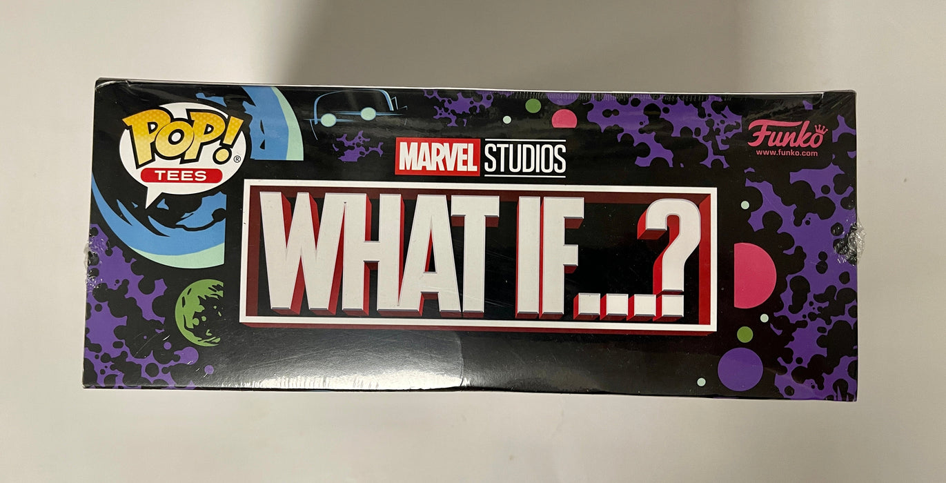 Funko Pop! & 2XL Tee Marvel Black Light Killmonger #989 What If? 2022 Exclusive - for just $15! 