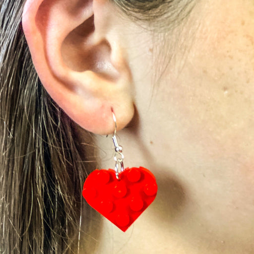 Heart Earrings made from LEGO Bricks (LEGO) - Premium  - Just $7.99! Shop now at Retro Gaming of Denver