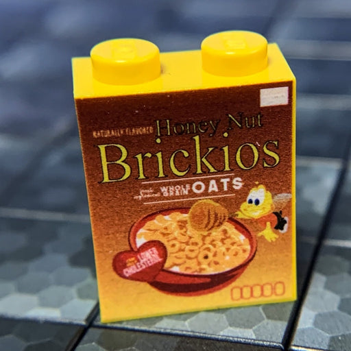 Honey Nut Brickios Cereal 1x2x2 Brick (LEGO) - Premium Custom LEGO Parts - Just $2! Shop now at Retro Gaming of Denver