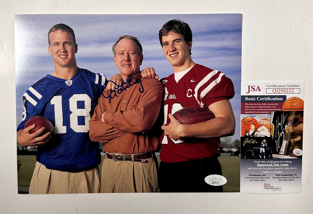 Archie Manning With Sons Peyton & Eli Signed 8X10 Photo With JSA COA - for just $50! 