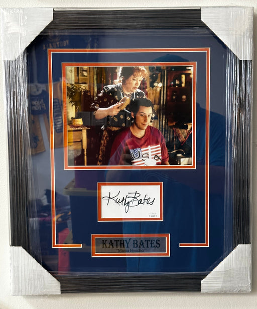 Kathy Bates Signed & Framed Index Card With Mama Boucher 8X10 The Waterboy Photo With JSA COA - for just $200! 