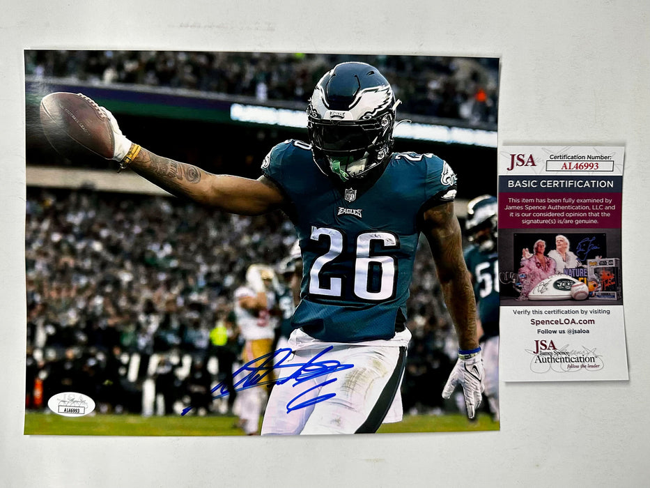 Miles Sanders Signed Philadelphia Eagles RB 8x10 NFL Photo With JSA COA - for just $60! 