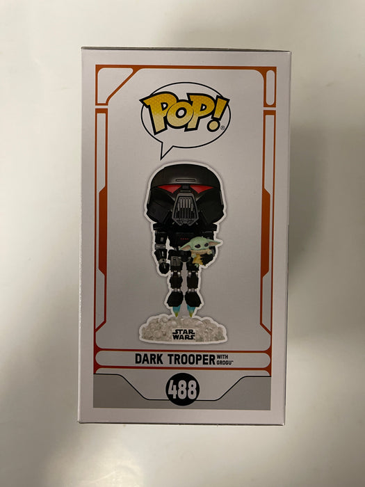 Funko Pop! Flying Dark Trooper With Grogu #488 Star Wars Glow EE 2022 Exclusive - for just $13! 