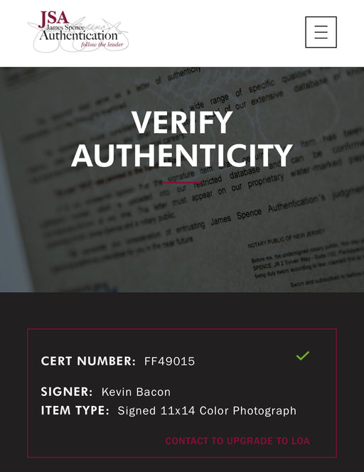 Kevin Bacon Signed & Framed 11x14 Footloose Movie Photo With JSA COA (No Card) - for just $150! 