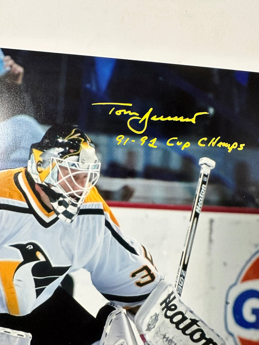 Tom Barrasso Signed Pittsburgh Penguins Matte 11x14 Photo Hockey NHL 1991 1992 - for just $100! 