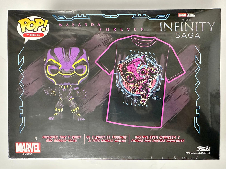 Funko Pop! & Medium Tee Marvel Black Light Black Panther #891 2022 Exclusive - for just $40! 