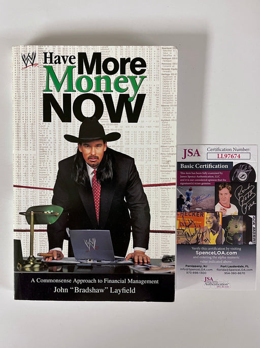 John Bradshaw Layfield Signed WWE Have More Money Now Book With JSA COA APA - for just $100! 
