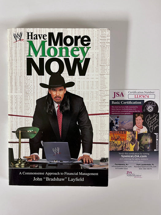 John Bradshaw Layfield Signed WWE Have More Money Now Book With JSA COA APA - for just $100! 