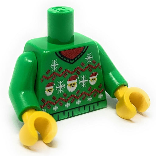 Ugly Green Santa Christmas Sweater Printed Torso (LEGO) - Premium Custom LEGO Parts - Just $4.99! Shop now at Retro Gaming of Denver
