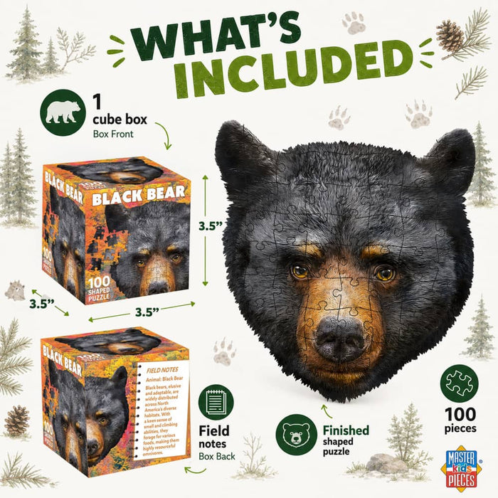 Black Bear 100 Piece Shaped Jigsaw Puzzle - for just $7.99! 