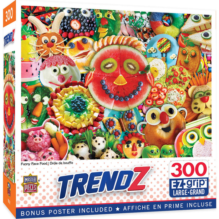 Trendz - Funny Face Food 300 Piece EZ Grip Jigsaw Puzzle - Just $14.99! Shop now at Retro Gaming of Denver