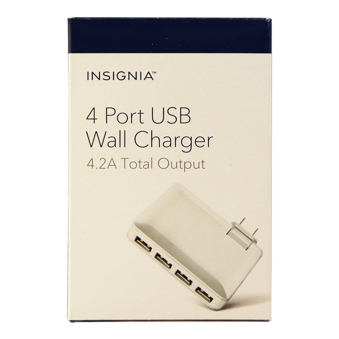 Insignia Universal 4.2-Amp 4 Port USB Wall Charging Adapter Charger - White - Just $8.49! Shop now at Retro Gaming of Denver