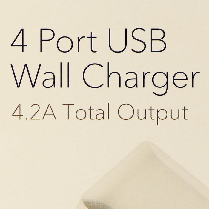 Insignia Universal 4.2-Amp 4 Port USB Wall Charging Adapter Charger - White - for just $8.49! 