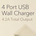 Insignia Universal 4.2-Amp 4 Port USB Wall Charging Adapter Charger - White - for just $8.49! 