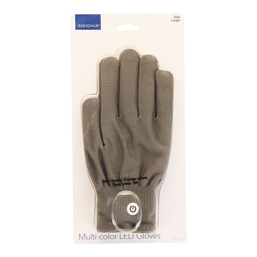 Insignia Multi-color LED Gloves with Lights - Large Size (NS-CFLGL-L) Gray - for just $6.99! 