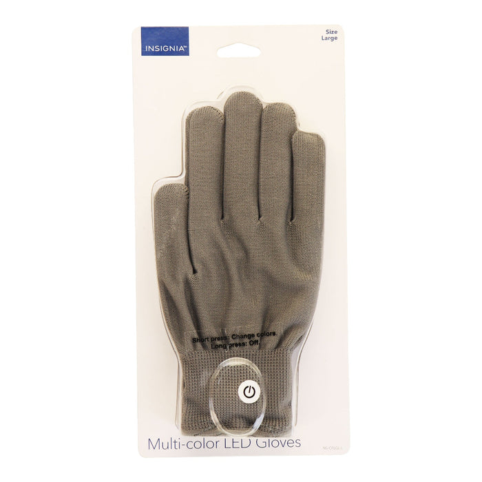 Insignia Multi-color LED Gloves with Lights - Large Size (NS-CFLGL-L) Gray - for just $6.99! 