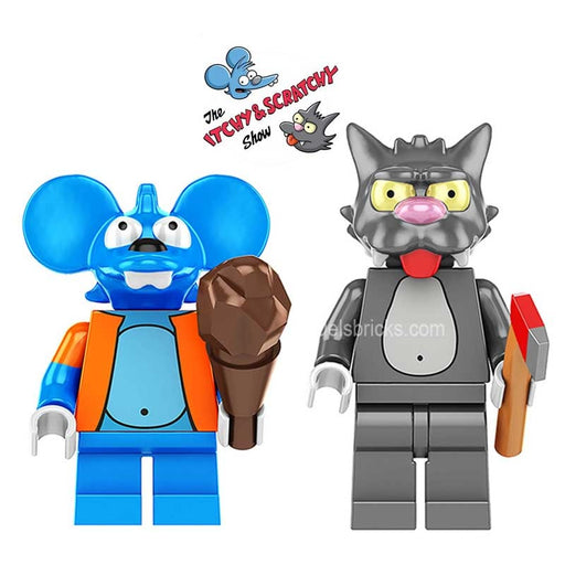 The Simpsons Itchy & Scratchy Minifigures Set of 2 - Springfield Fun Lego-Compatible Minifigures - Premium Minifigures - Just $7.50! Shop now at Retro Gaming of Denver