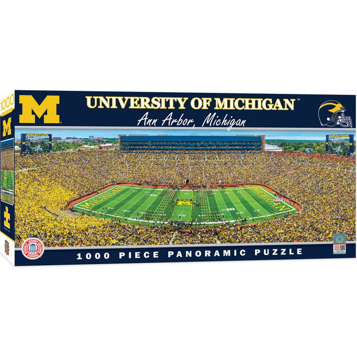 Michigan Wolverines - 1000 Piece Panoramic Jigsaw Puzzle - Center View - Just $19.99! Shop now at Retro Gaming of Denver