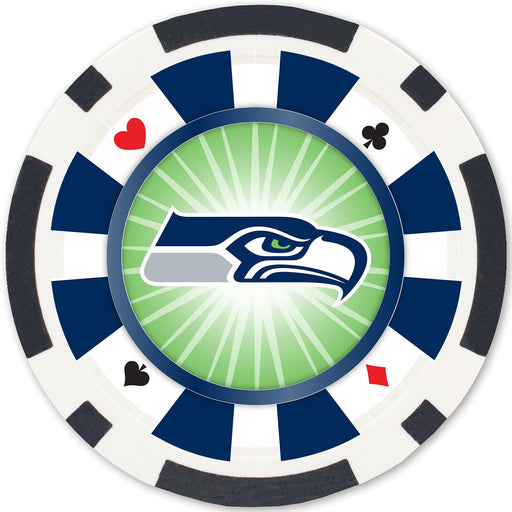 Seattle Seahawks 100 Piece Poker Chips - Premium Poker Chips & Sets - Just $20.99! Shop now at Retro Gaming of Denver