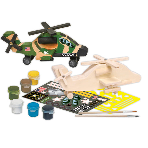 U.S. Army - Apache Helicopter Wood Craft & Paint Kit - Just $16.99! Shop now at Retro Gaming of Denver