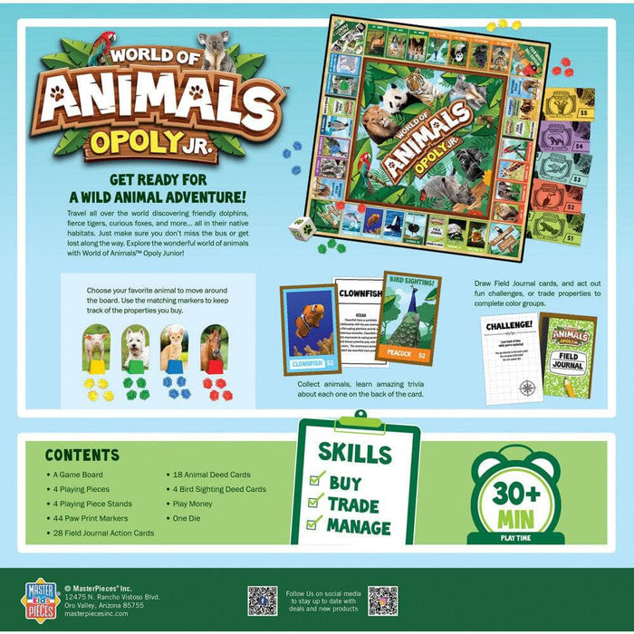 World of Animals Opoly Junior Board Game - for just $24.99! 