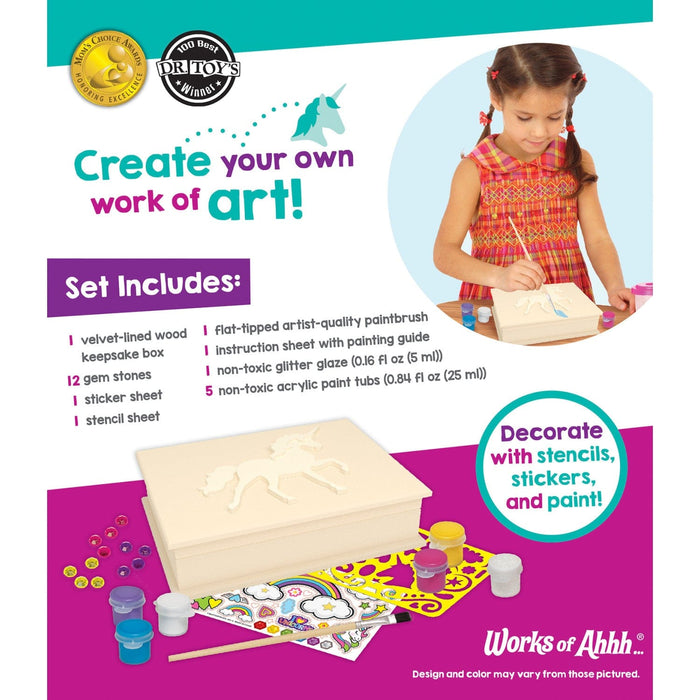 Unicorn Keepsake Box Wood Craft & Paint Kit - for just $19.99! 