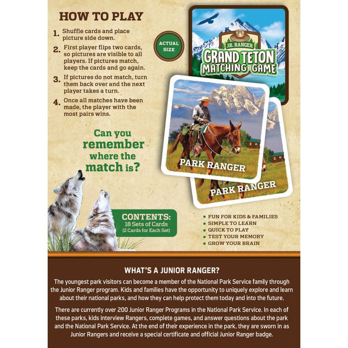 Jr. Ranger - Grand Teton Matching Game - for just $9.99! 