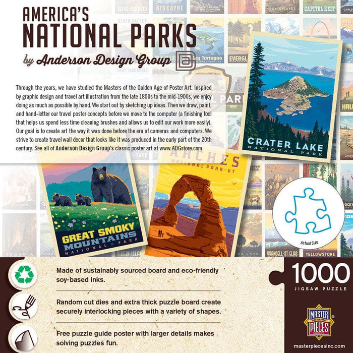 National Parks - Vintage Collage Poster Art 1000 Piece Jigsaw Puzzle - for just $16.99! 