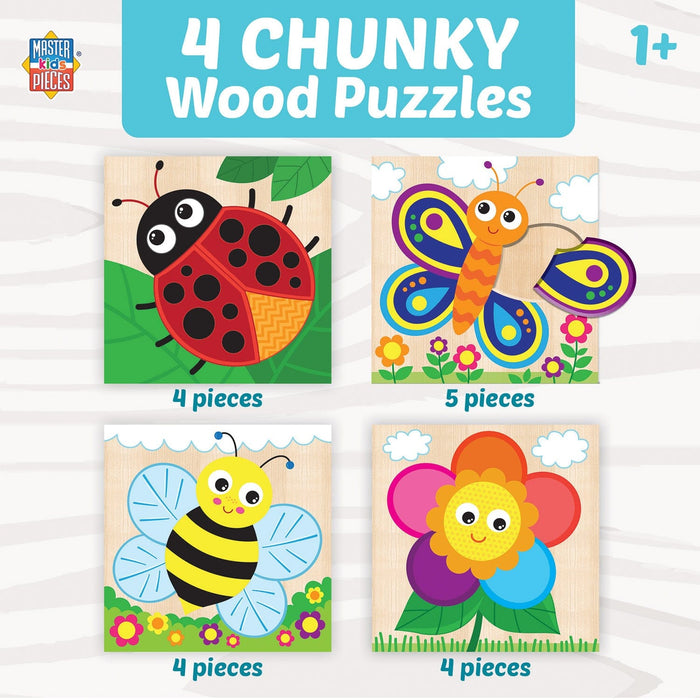 Garden Chunky Wood Puzzles - Kids 4-Pack - for just $16.99! 