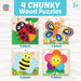 Garden Chunky Wood Puzzles - Kids 4-Pack - for just $16.99! 