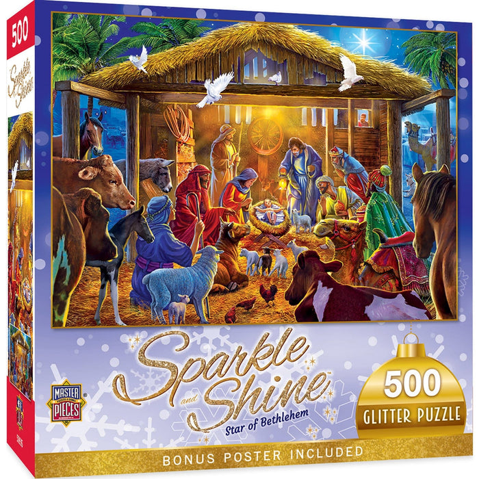 Sparkle & Shine - Star of Bethlehem 500 Piece Glitter Jigsaw Puzzle - for just $14.99! 
