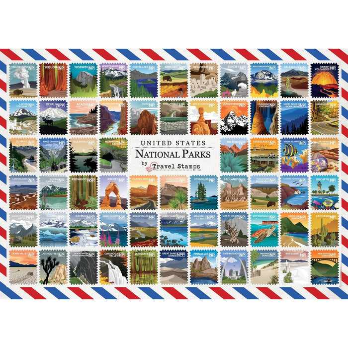 National Parks Travel Stamps 1000 Piece Jigsaw Puzzle - for just $16.99! 