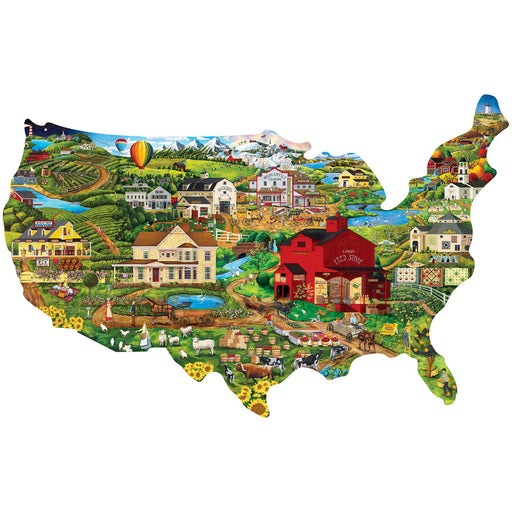 Contours - America the Beautiful 1000 Piece Shaped Jigsaw Puzzle - Just $16.99! Shop now at Retro Gaming of Denver